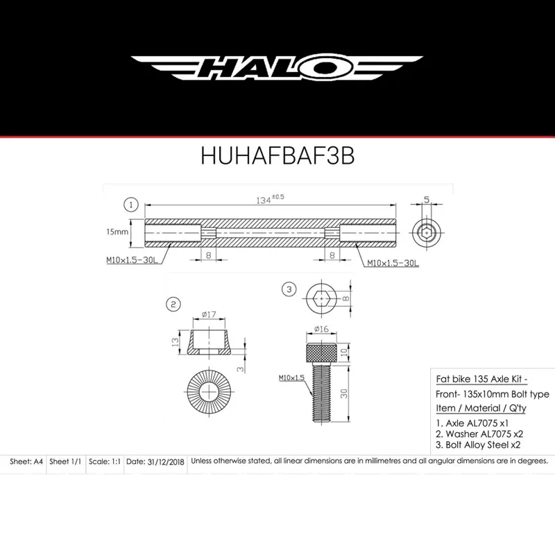 FAT Hub Axles Black 150x10mm-1